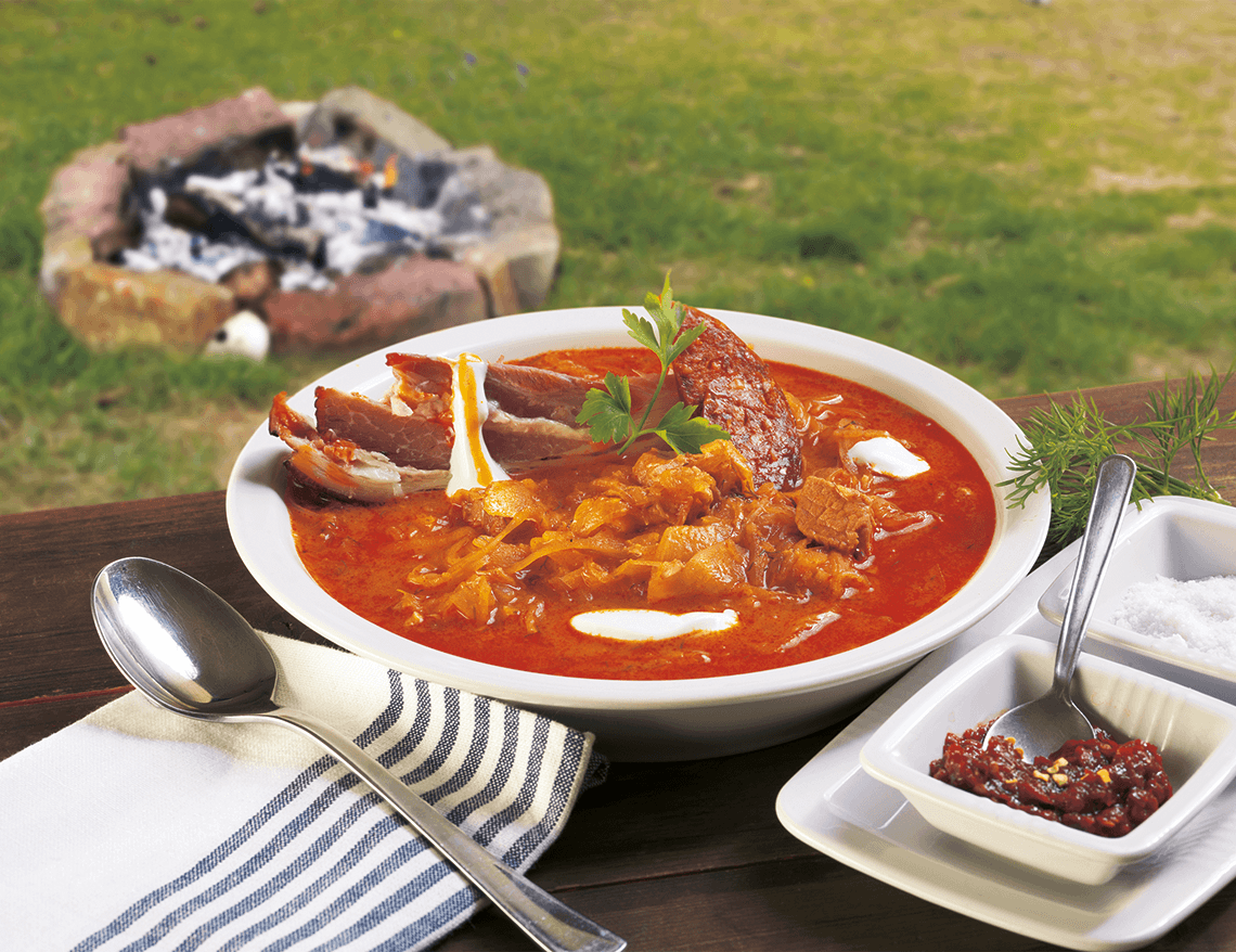 Cabbage soup with dill, pork knuckle and pork belly flank Cabbage soup with dill, pork knuckle and pork belly flank