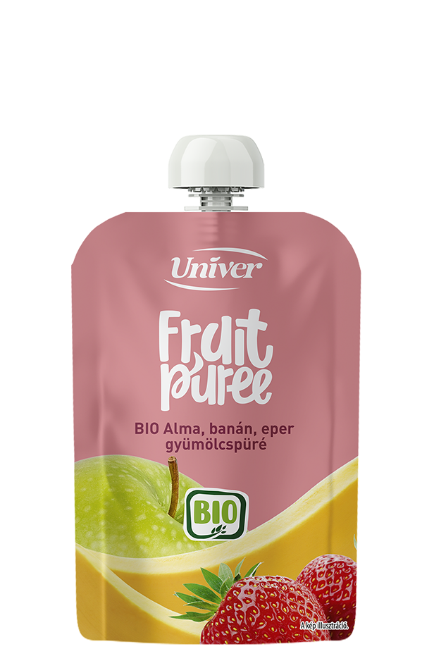 BIO Alma, banán, eper gyümölcspüré